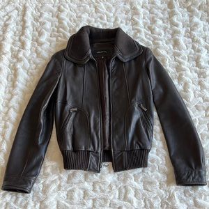 Jones New York dark brown soft leather jacket